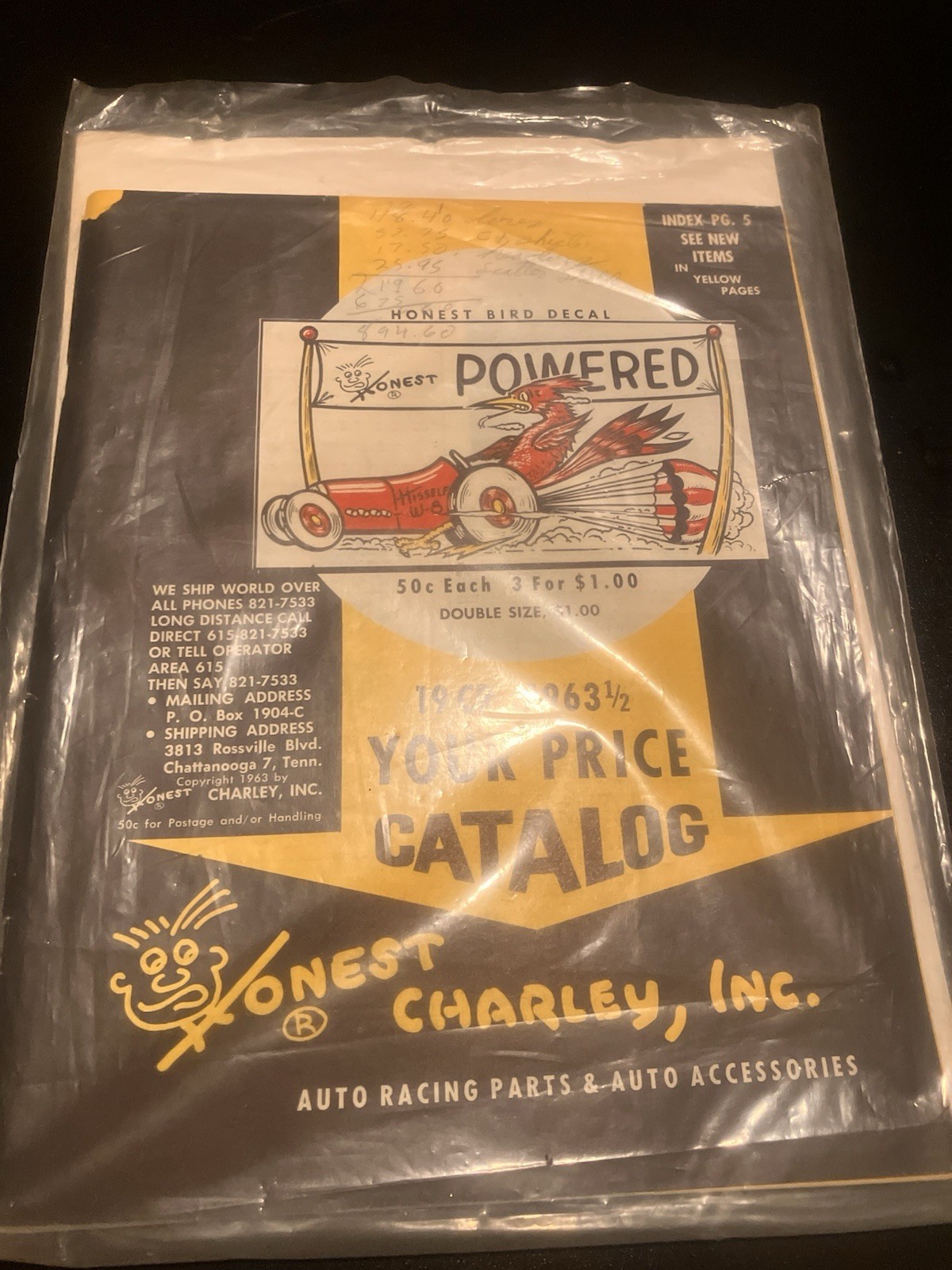 vintage 1963½ Honest Charley, Inc. auto racing parts Catalog