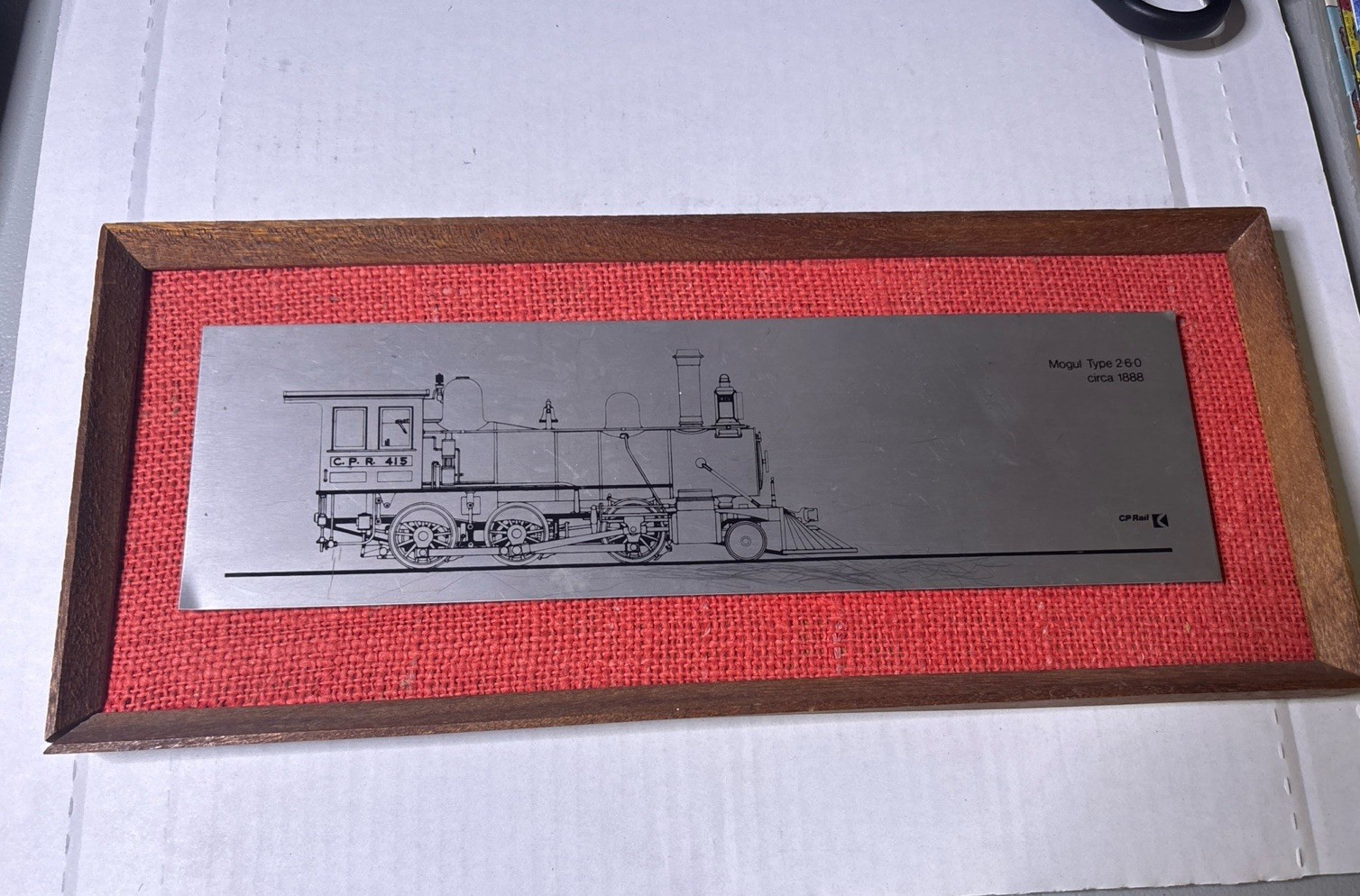 Vintage CP Rail Locomotive Plaque Mogul 2-6-0 1888 Brushed Aluminum Train Sign Vintage CP Rail Locomotive Plaque Mogul 2-6-0 1888 Brushed Aluminum Train Sign