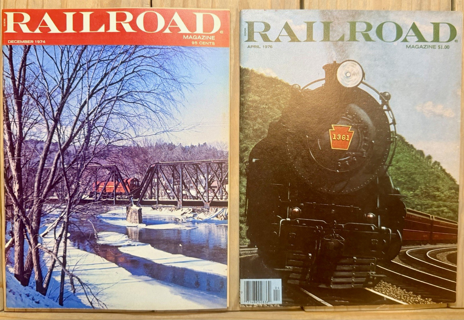 Vintage Railroad Magazine Lot of 2 Issues: December 1974 & April 1976