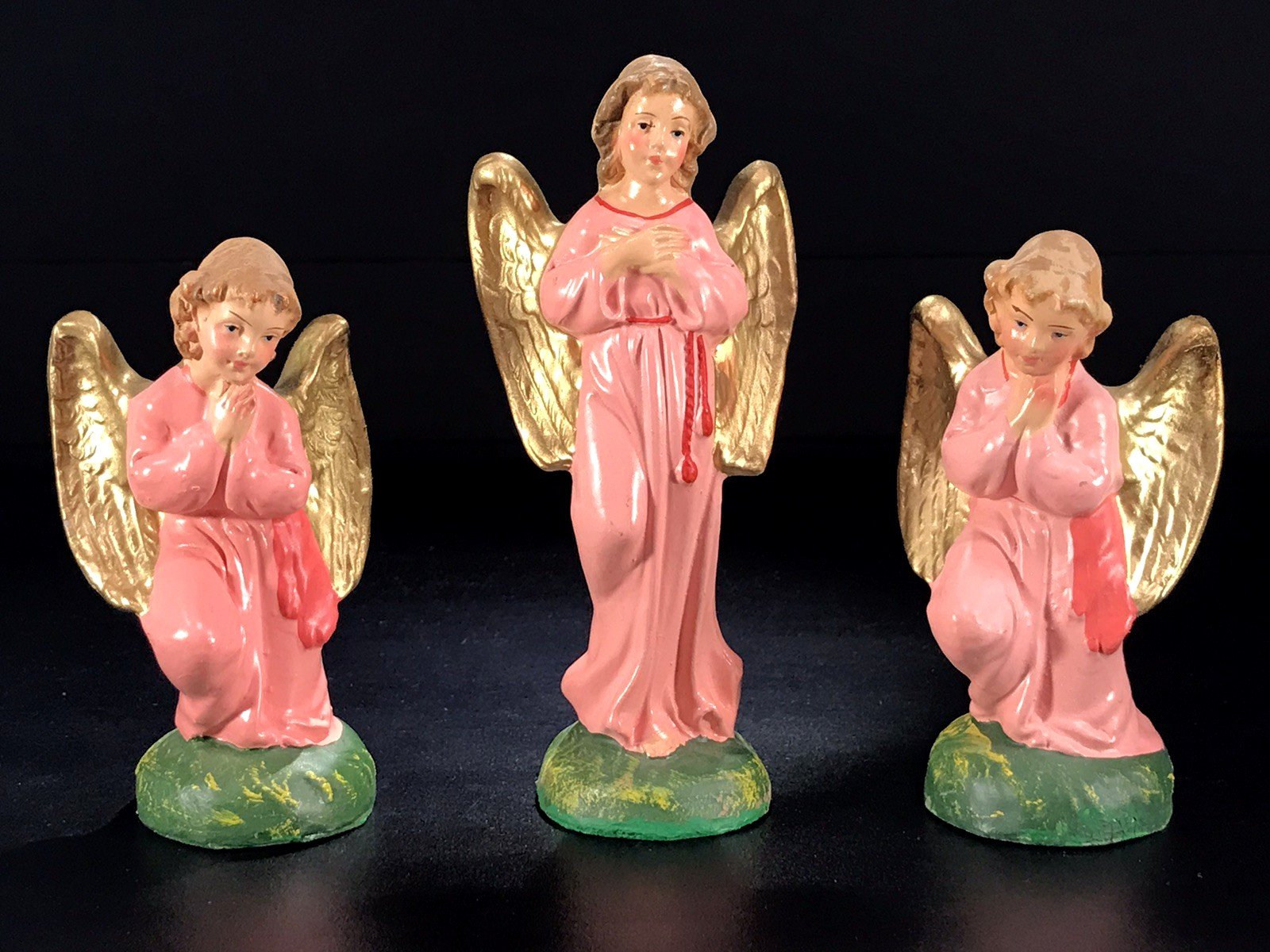 VINTAGE PAPER MACHE NATIVITY ANGELS 5 VINTAGE PAPER MACHE NATIVITY ANGELS 5