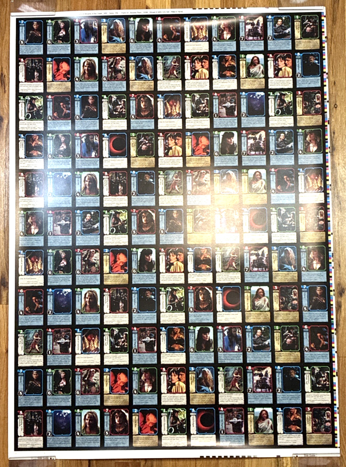 Vintage WOTC Xena Warrior Princess Trading Card Game Uncut Card Sheet