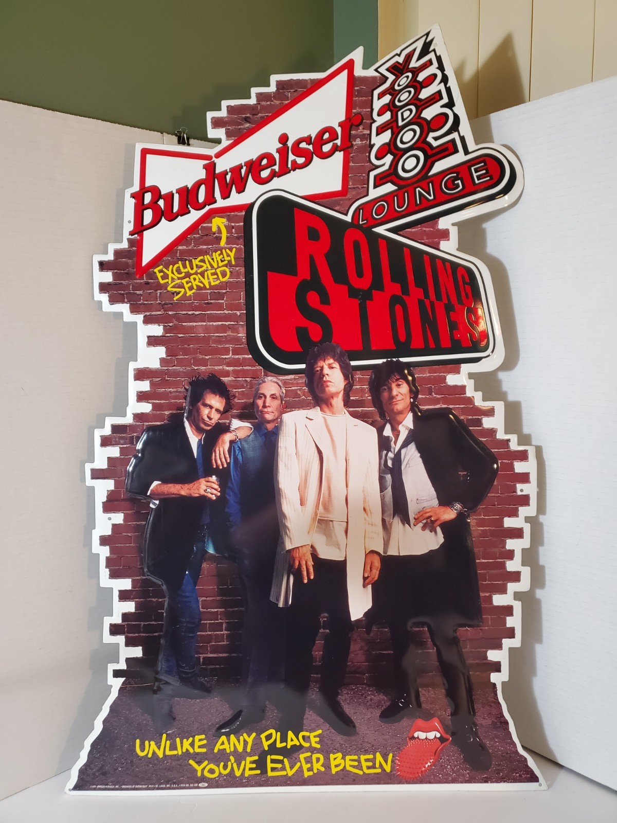 Vintage 1994 Budweiser Rolling Stones Voodoo Lounge Metal Bar Sign Mick Jagger Vintage 1994 Budweiser Rolling Stones Voodoo Lounge Metal Bar Sign Mick Jagger
