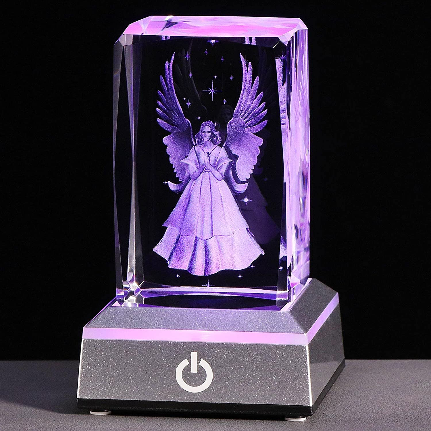YWHL 3D Crystal Guardian Angel Figurine Religious Christian Gifts for Women