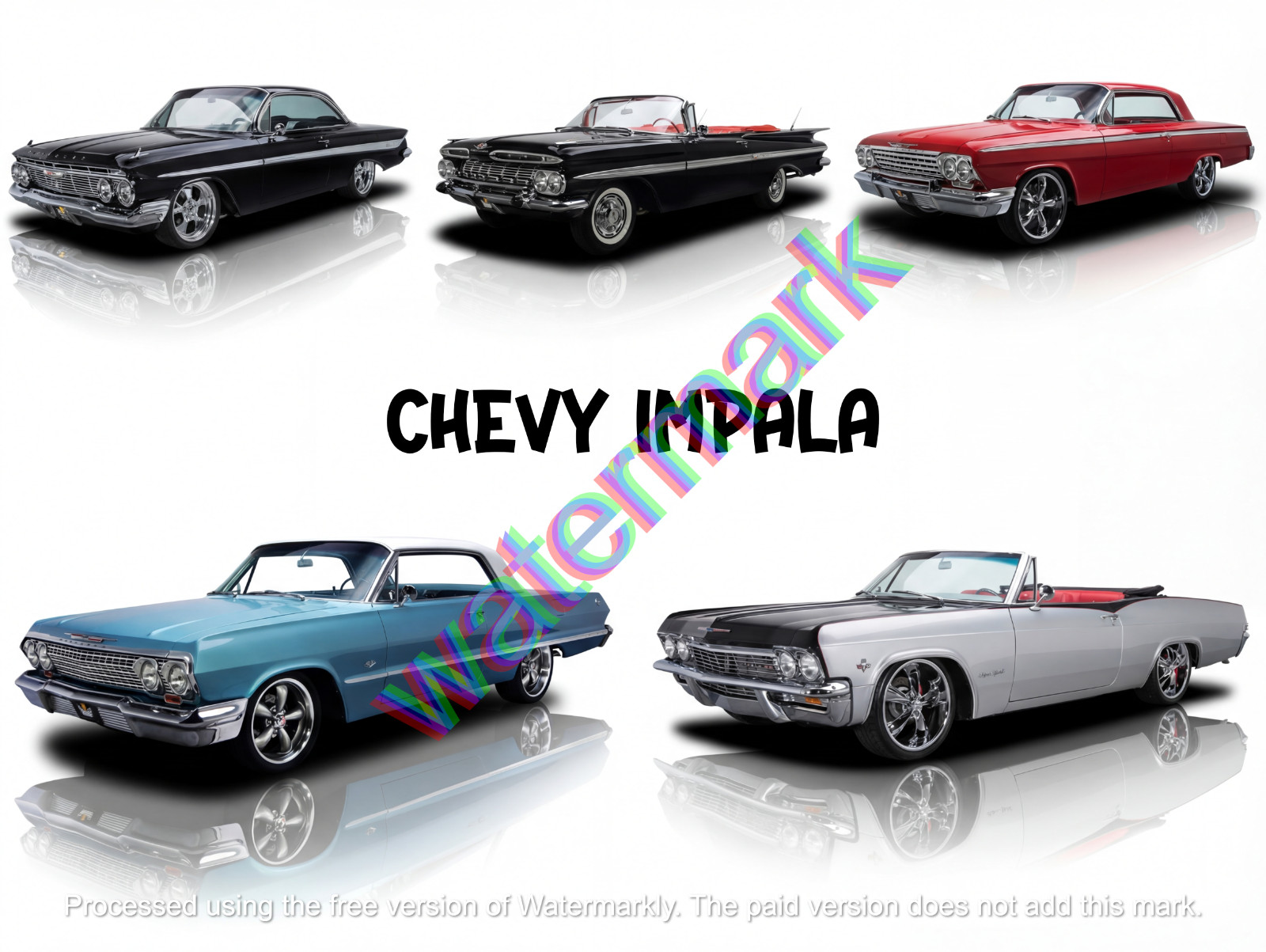 Chevy Impala Collage Metal Sign 9\ Chevy Impala Collage Metal Sign 9\