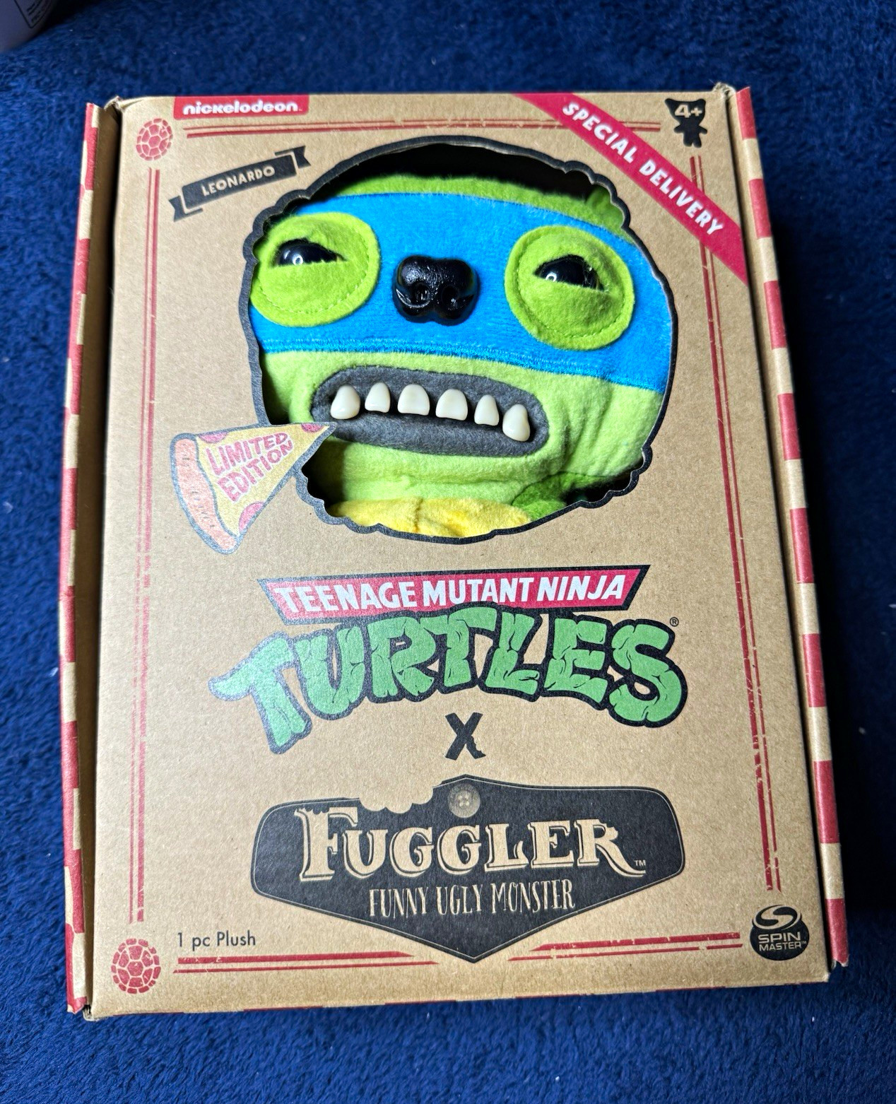 Fuggler TMNT Leonardo Turtle Plush, Green/Blue Limited Edition