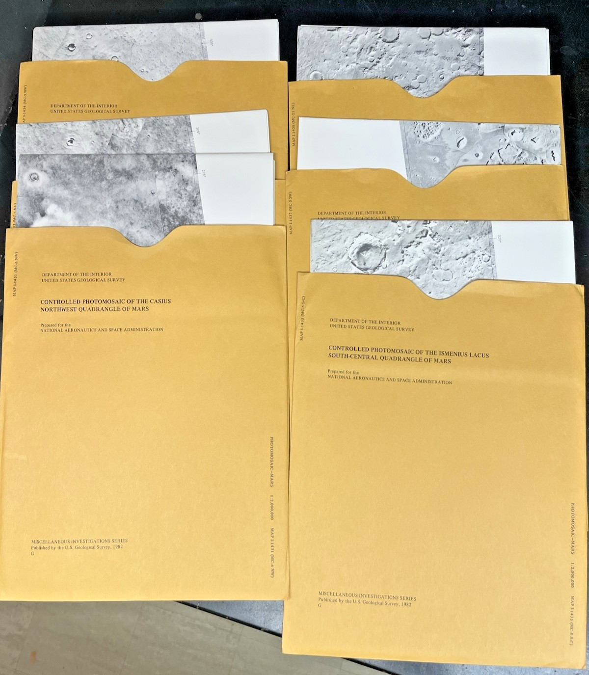 Vintage USGS NASA Mars Ismenius Lacus Maps Complete 6 Lot 1982 I-1431-1438 Mint