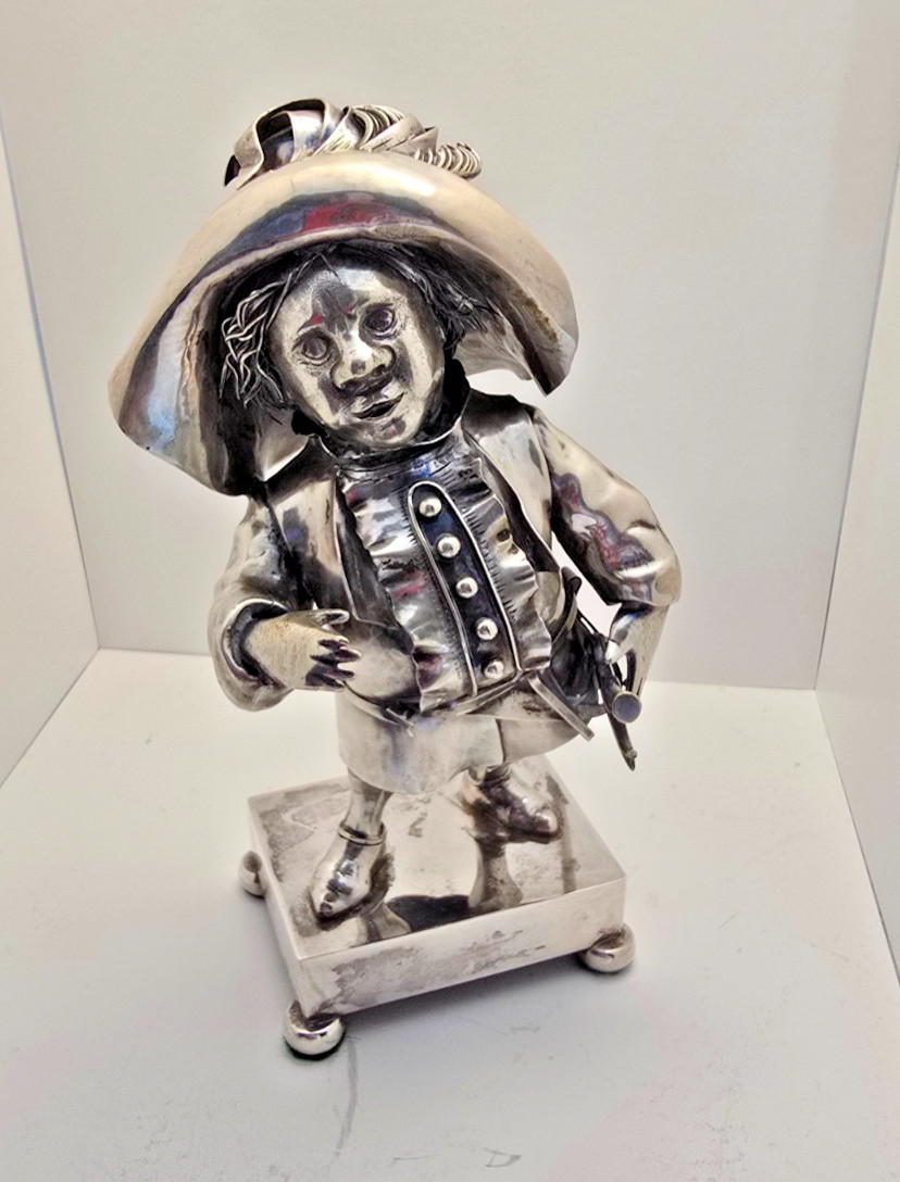 Rare Vintage Italian Silver Swashbuckler Pirate Figurine