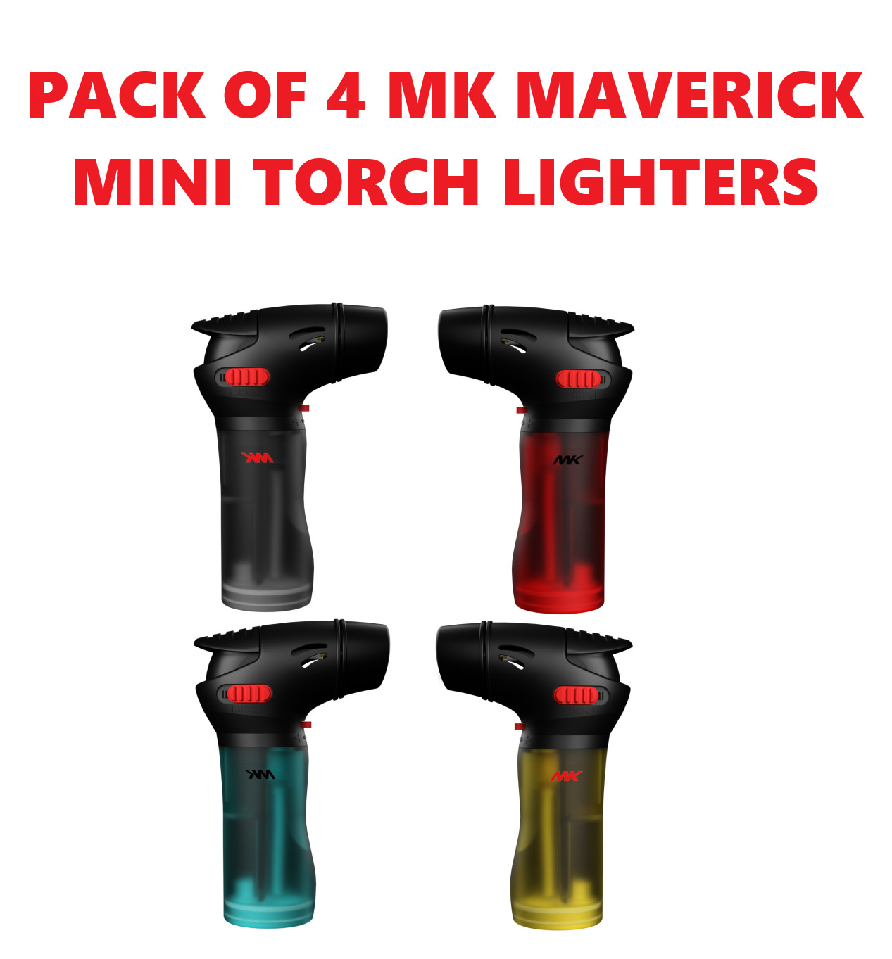PACK OF 4 MK MAVERICK MINI WITH SLIP GUARD TORCH LIGHTER (ZY-WI)