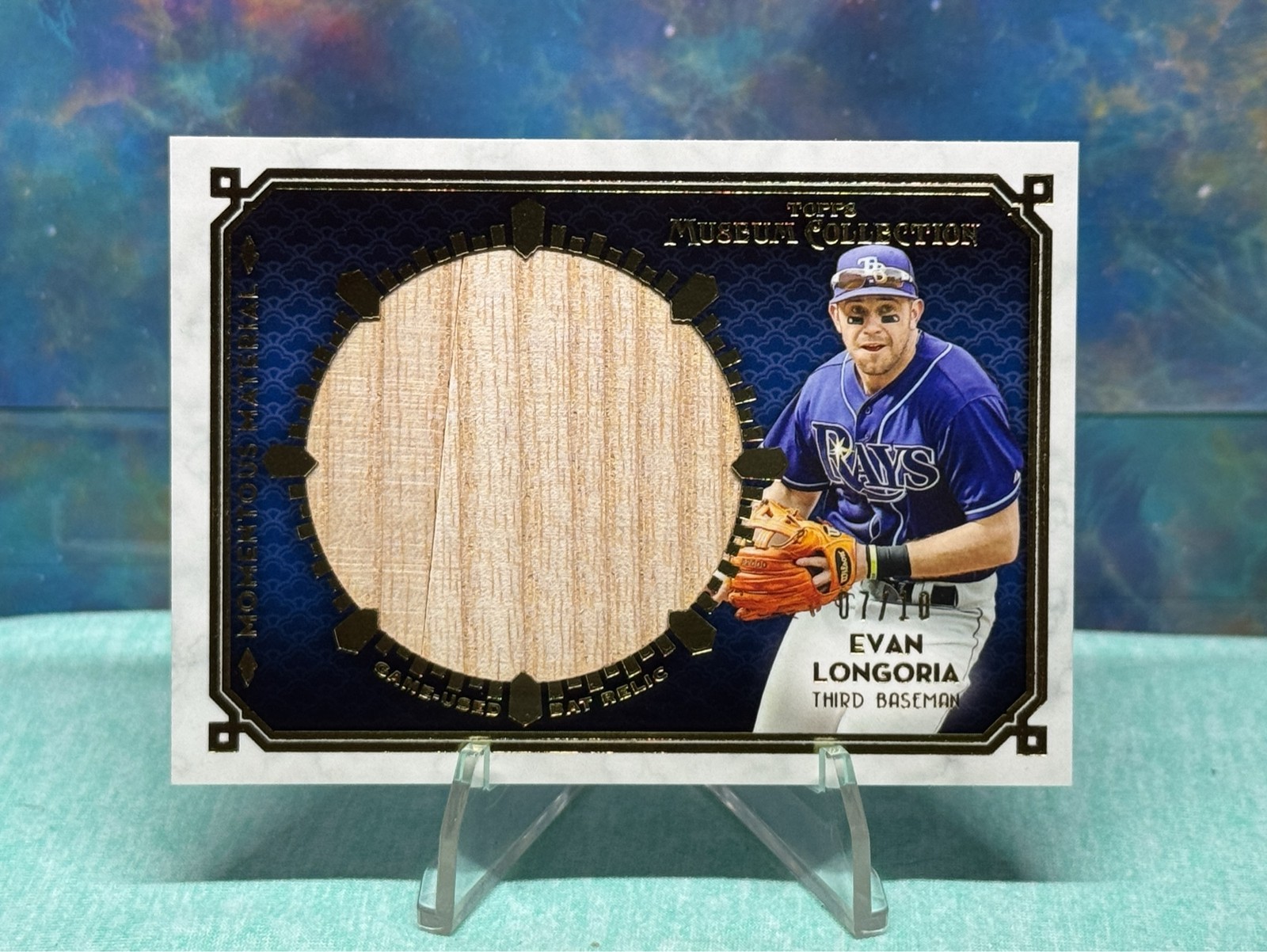 2014 Topps Museum Evan Longoria Gold Jumbo Lumber Bat Relic 07/10 MMJL-EL 2014 Topps Museum Evan Longoria Gold Jumbo Lumber Bat Relic 07/10 MMJL-EL