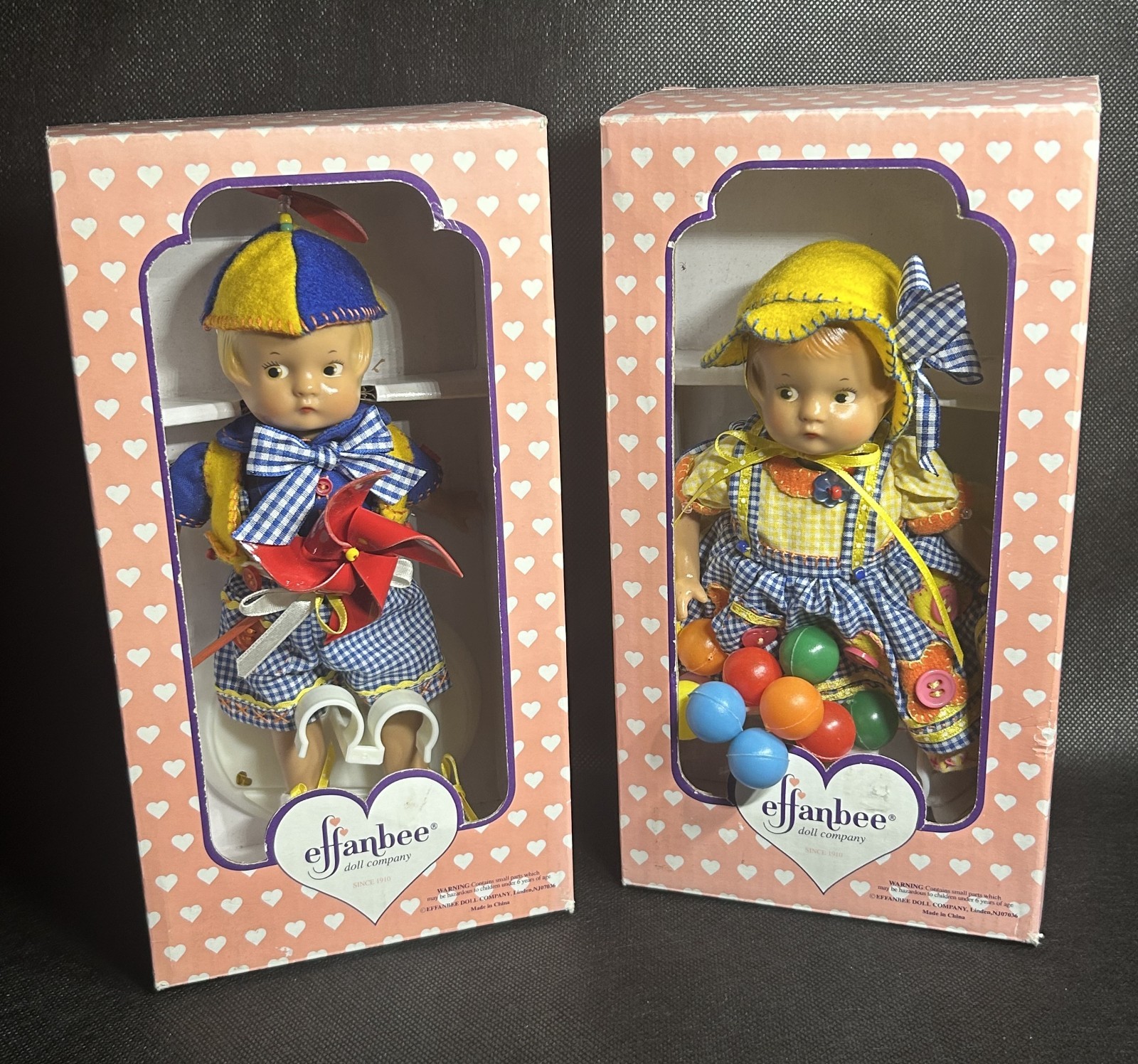 RARE Vintage Effanbee Patsyette BOY & GIRL “Summer Fair” Doll SET  New in BOX 