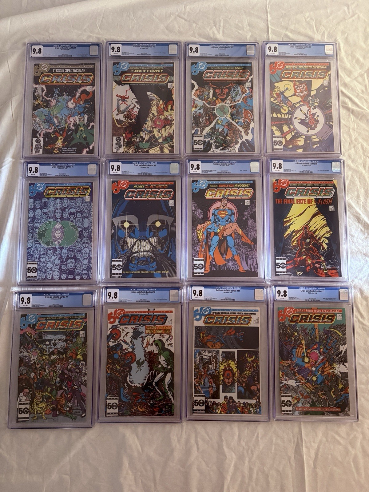 Crisis on Infinite Earths #1–12 Set Direct Editions  FULL SET  All CGC 9.8