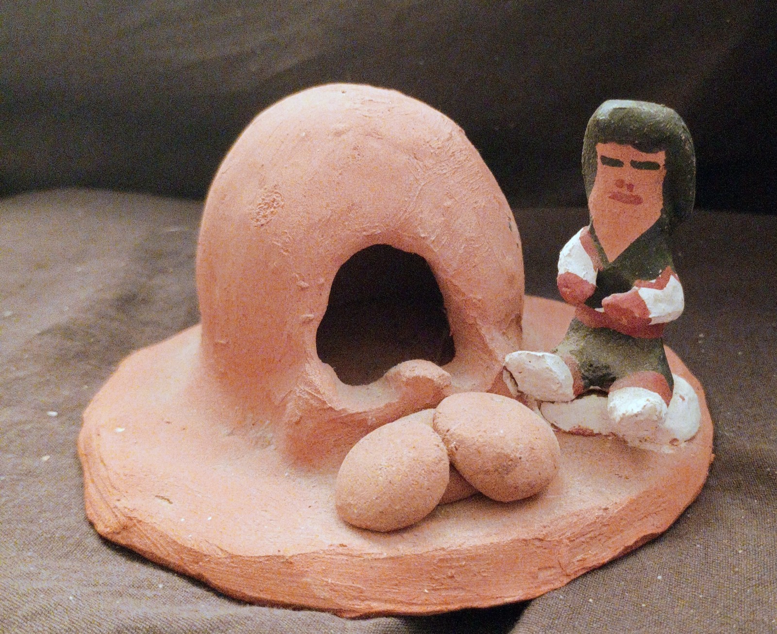 BLUE CORN CRUCITA CALABAZA  SAN ILDEFONSO PUEBLO 1977  Incense Burner Rare 