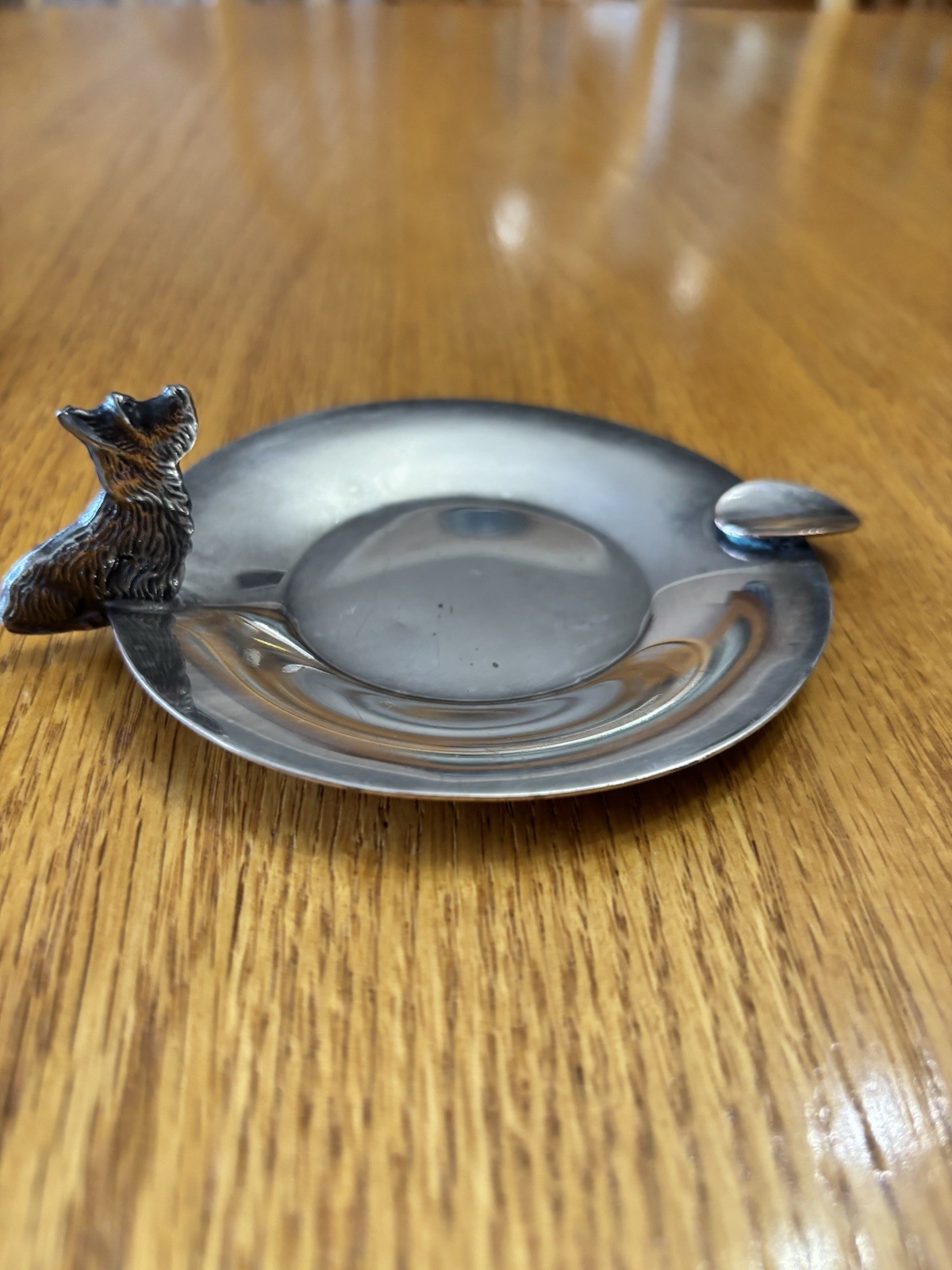 Wallace Silver Plate Art Deco Ashtray Trinket Vintage Scottie Dog Tray
