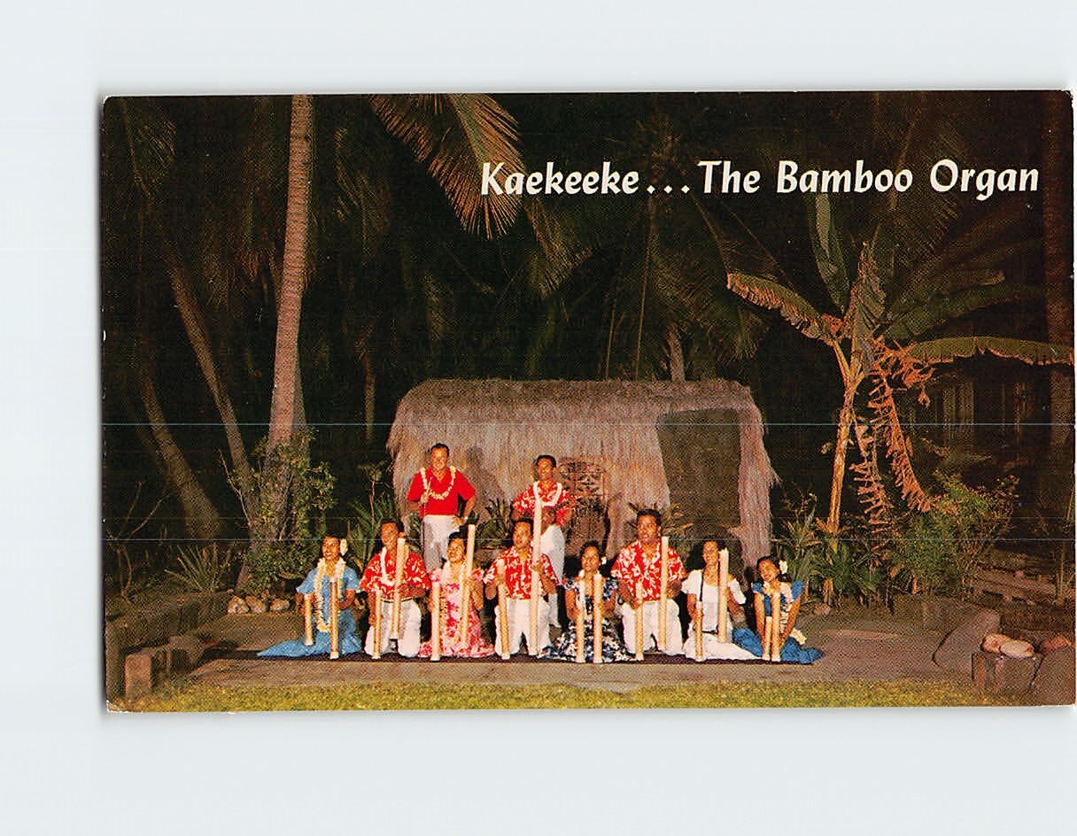 Postcard Kaekeeke The bamboo Organ or Bamboo Pipes Hawaii USA