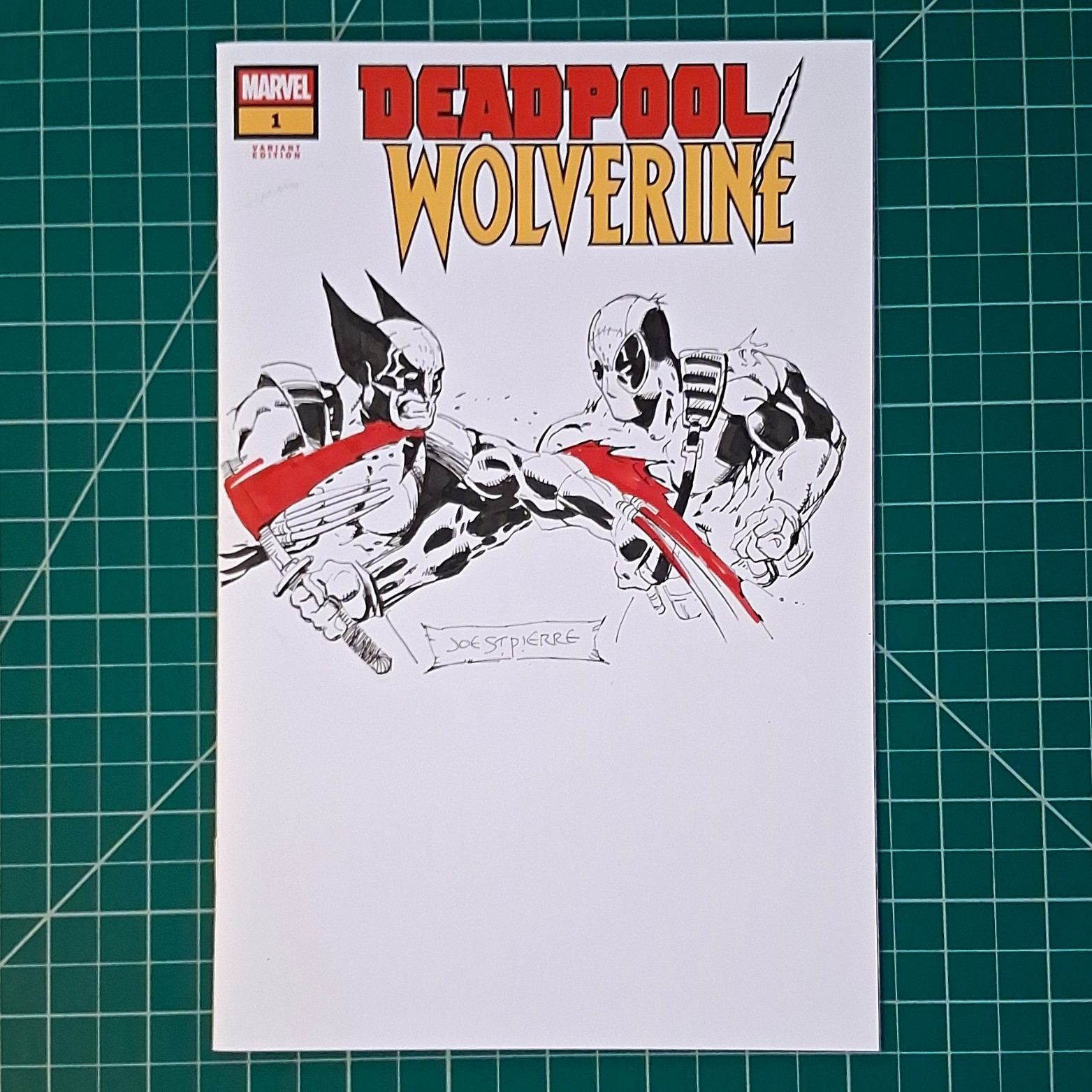 Marvel Deadpool Wolverine #1 Blank Original Artist Sketch By Joe St.Pierre