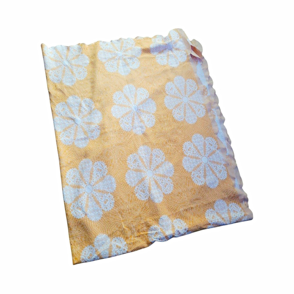 Vintage 60's-70's Orange White Groovy Floral Thin Beadspread Blanket Textile Vintage 60's-70's Orange White Groovy Floral Thin Beadspread Blanket Textile