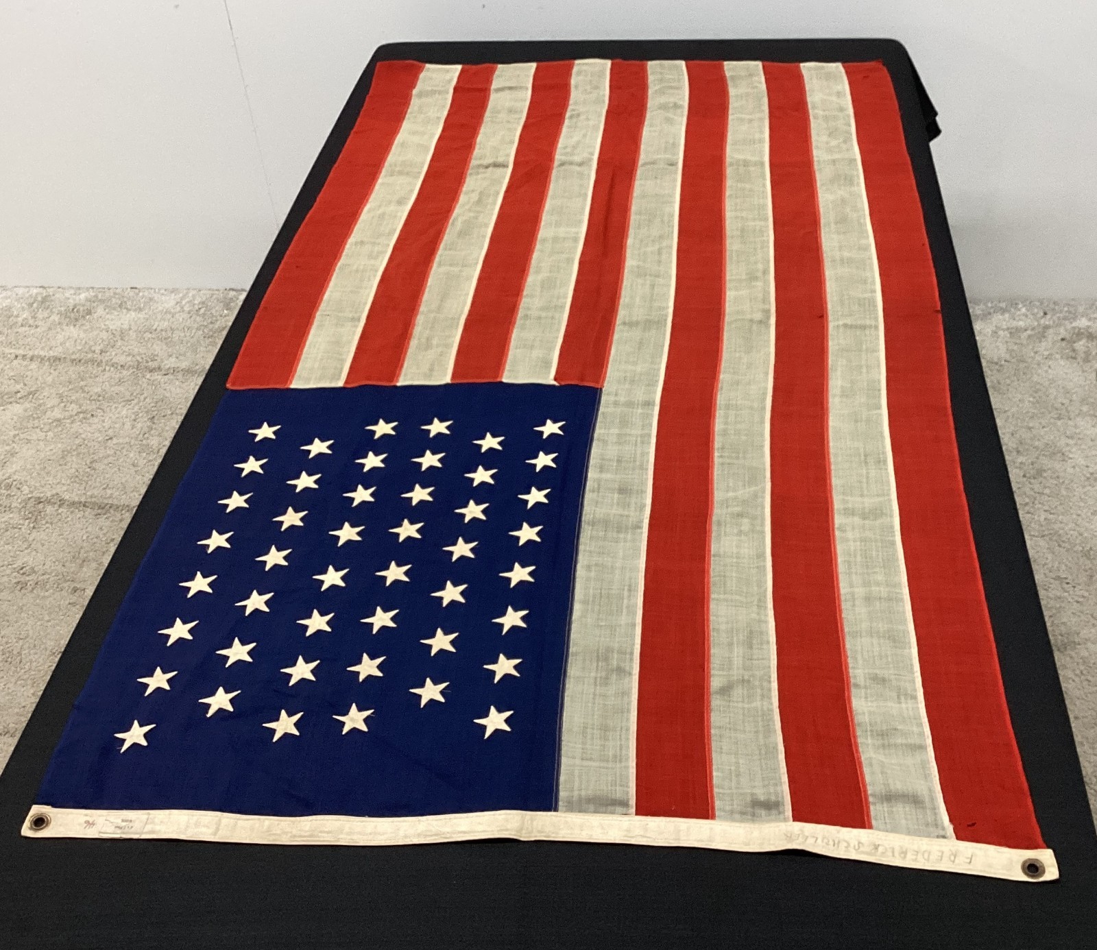 Antique Flag 46 Stars 4\' x 7\' circa 1908 All Sewn pieced & Double Applique Stars