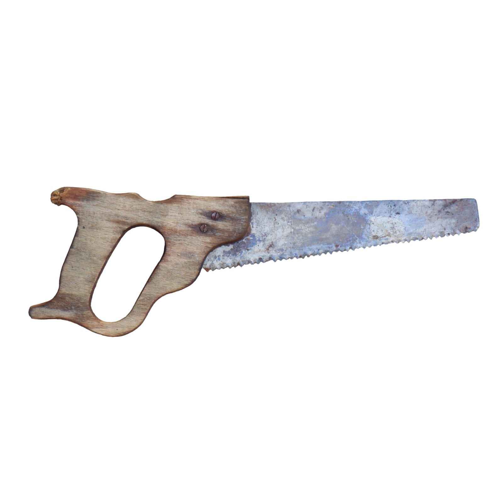 Antique Hand Saw Wood Handle Steel Blade Crosscut Carpentry Tool Miniature 10.5\