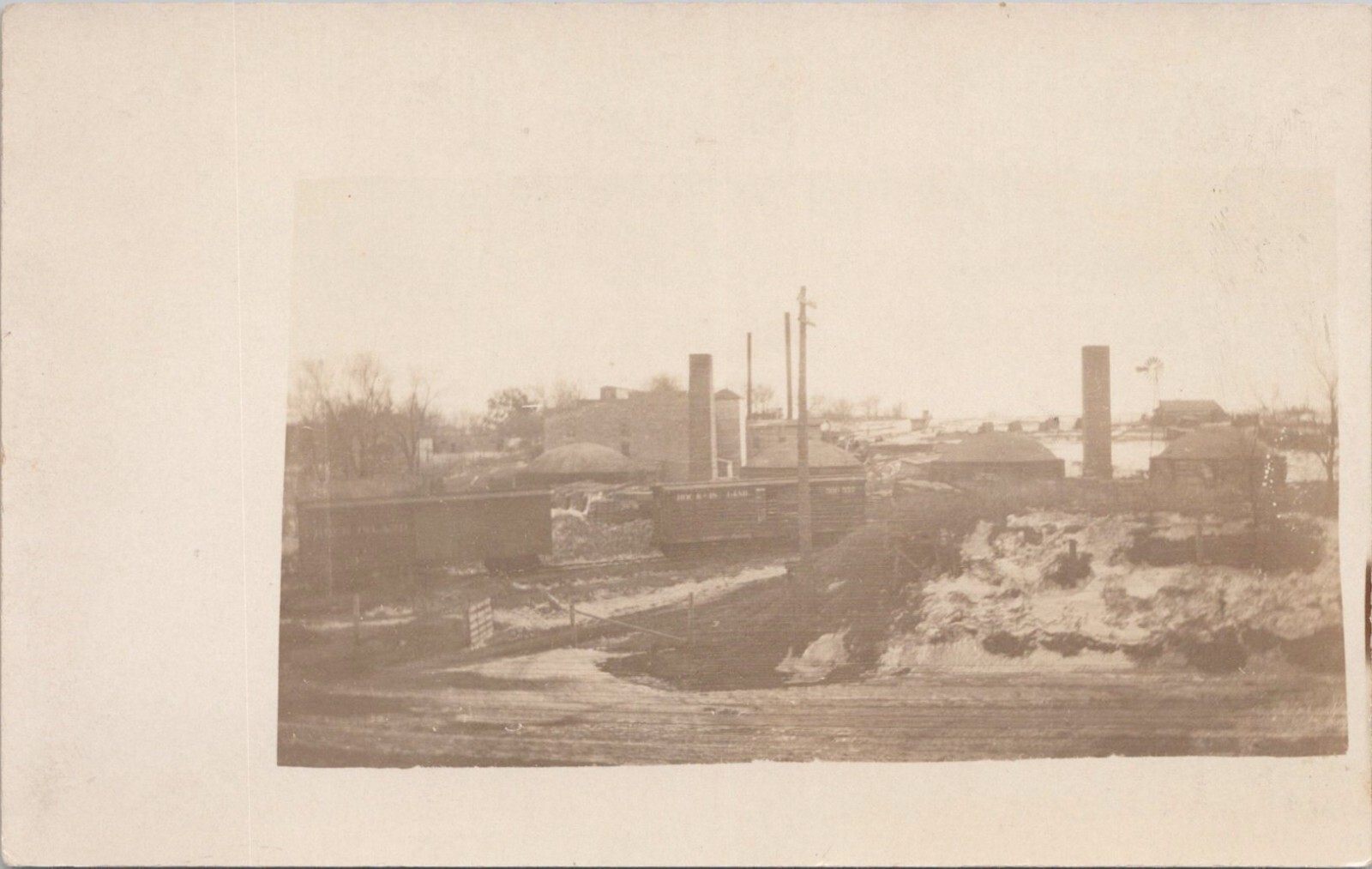 RPPC Town Scene at Rock Island Railroad Depot c. 1910 Kansas? Oklahoma? Iowa?
