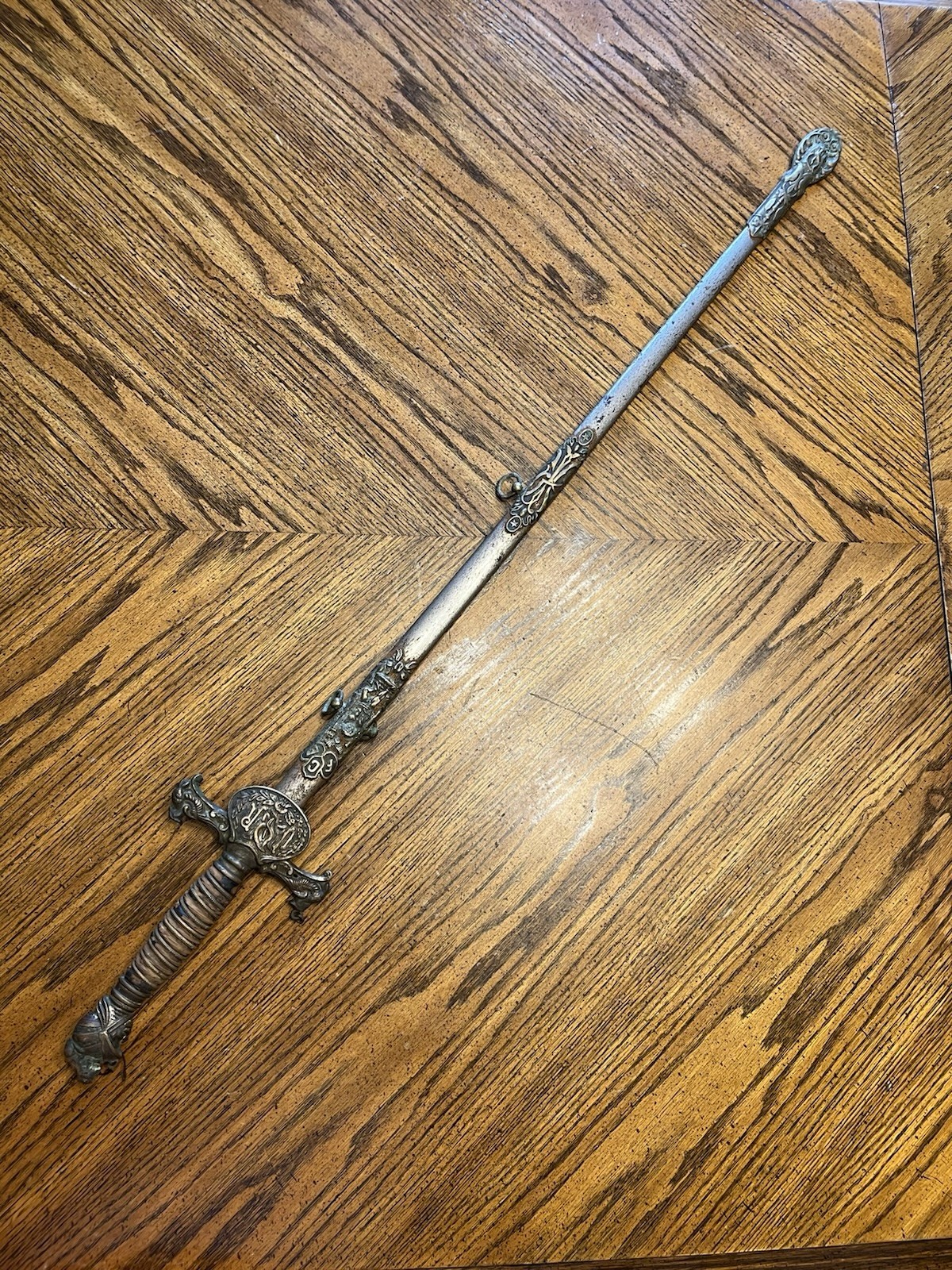 Antique Victorian Knights Of Pythias FCB Sword And Scabbard Faternal Ceremonial 
