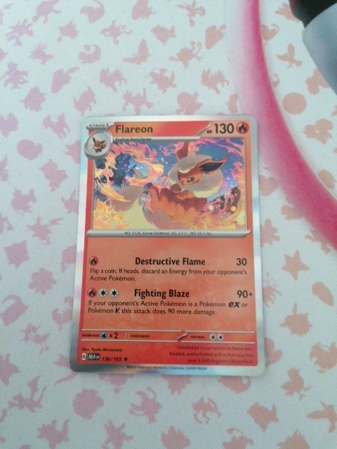 Pokemon Flareon 136/165 English 151 Mew Holo
