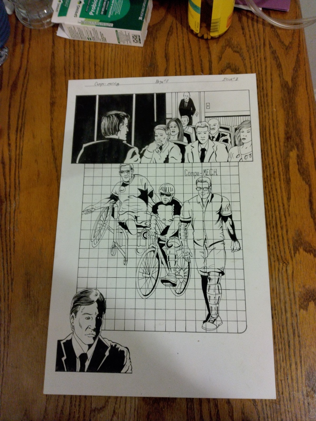 Original Artwork Compu-M.E.C.H. Page #8 Issue #2 By Theodore Riddle 