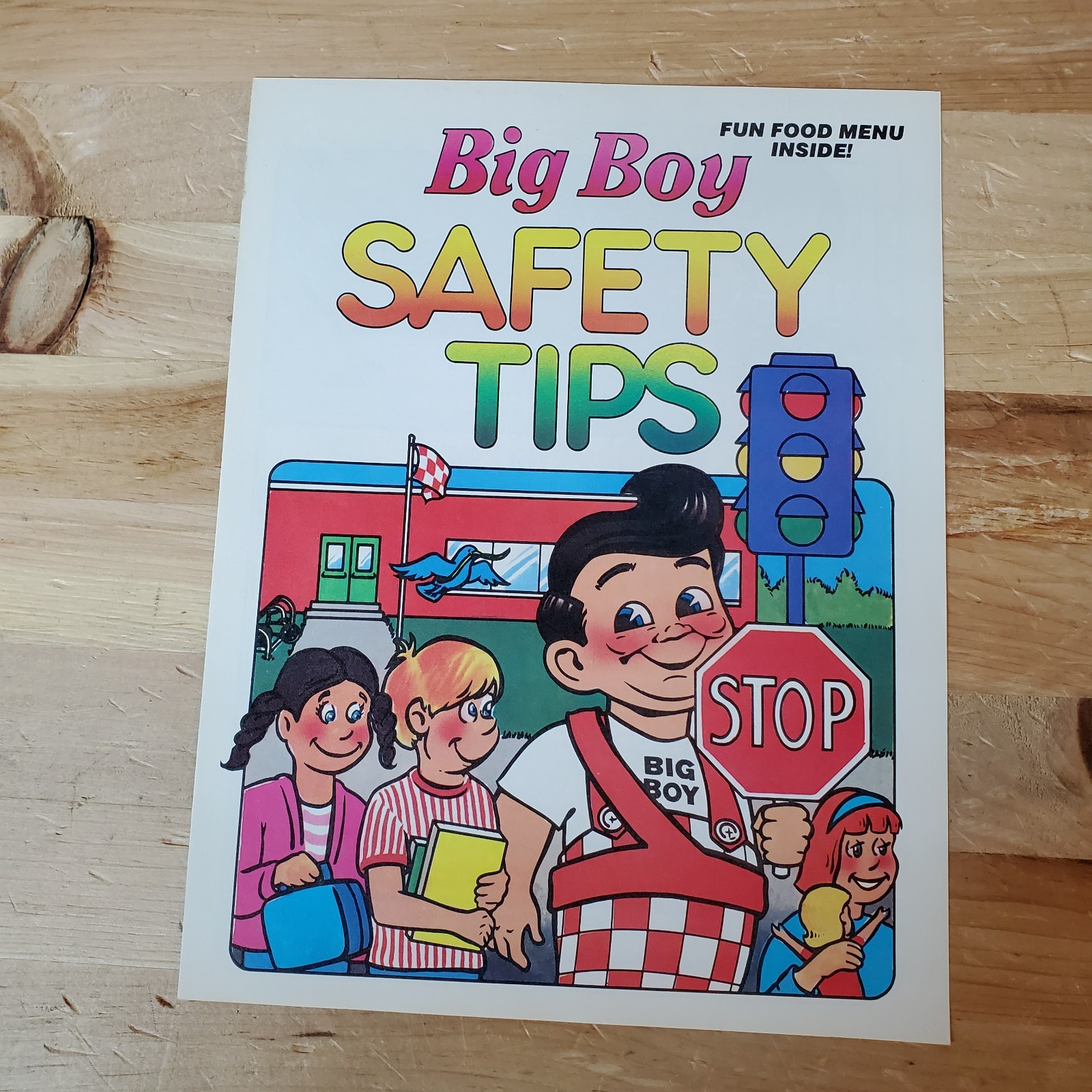 VINTAGE BIG BOY MENU Safety Tips Fun Food Restaurant Promo Comic Booklet 1988