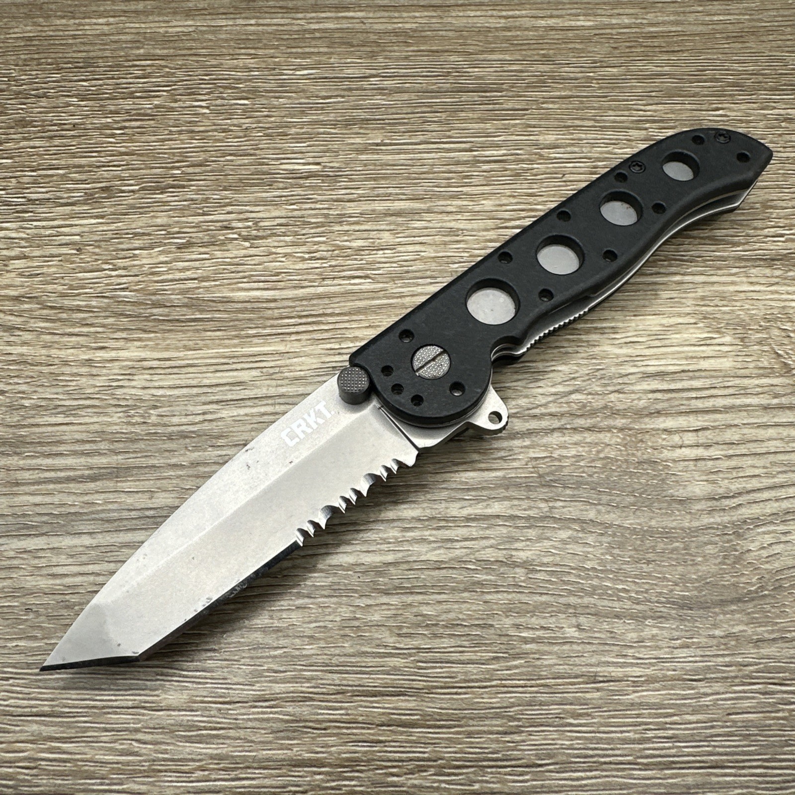 CRKT M16-12Z Black Handle Combo Edge Folding Pocket Knife