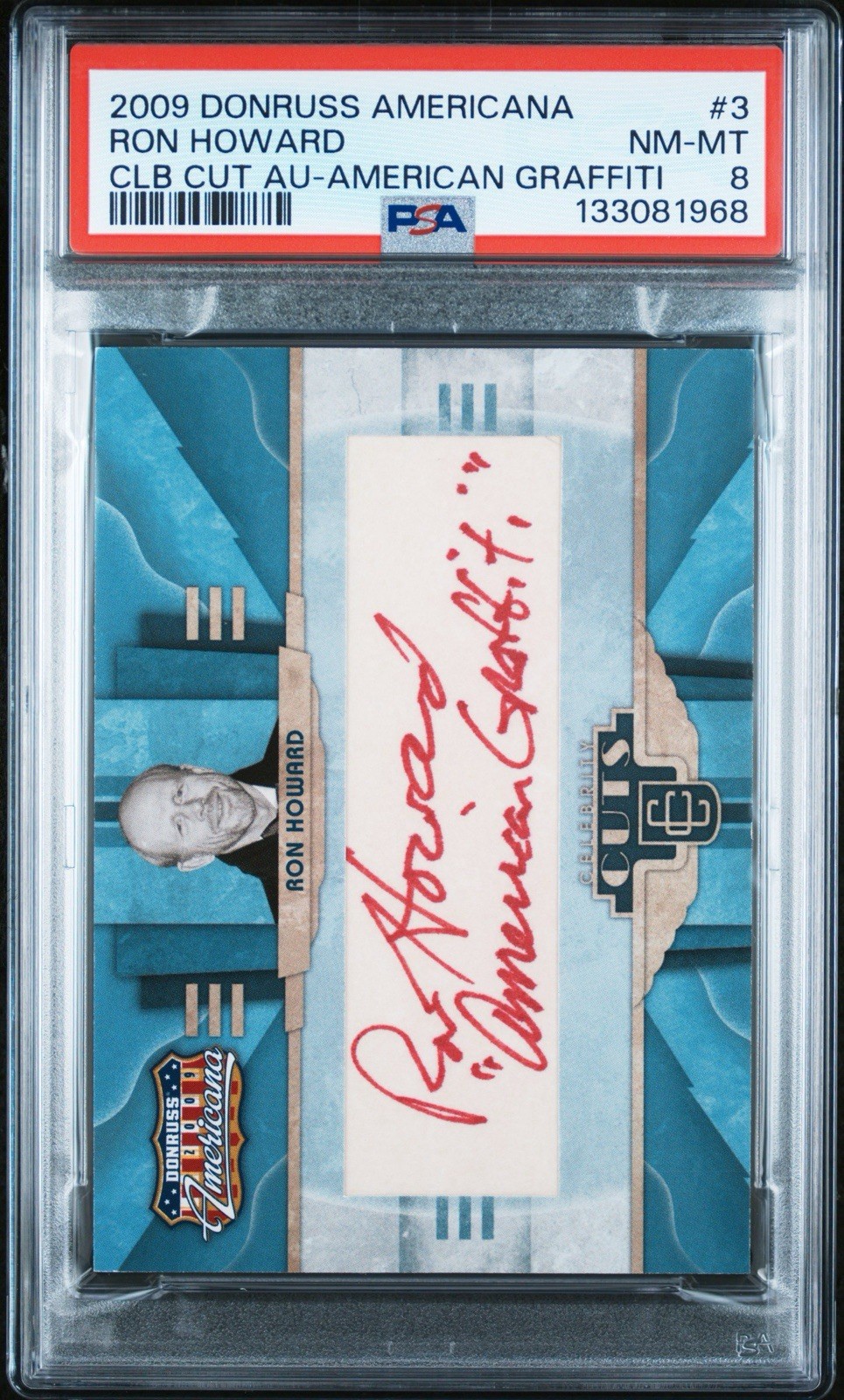 RON HOWARD 2009 DONRUSS AMERICANA CELEBRITY CUTS AUTO /17 PSA 8 POP 1 OPIE JG