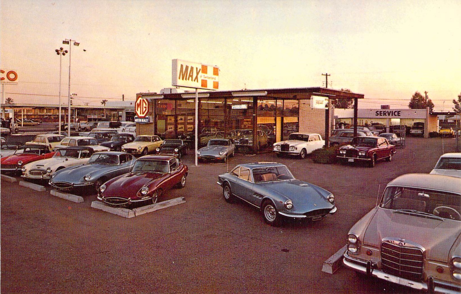 1969 AZ Scottsdale MAX Switzerland European Auto Jaguar MG Dealer Postcard A98