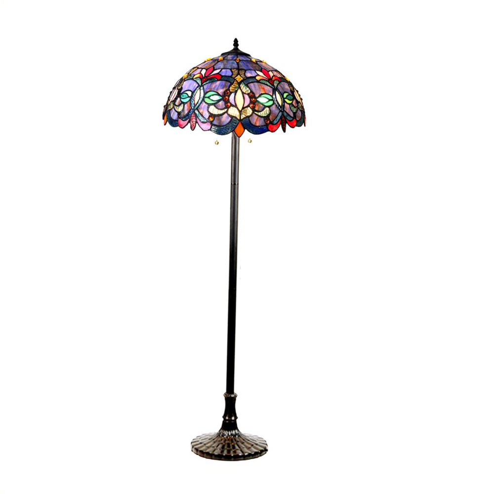 PRISCILLA Tiffany-style 2 Light Victorian Floor Lamp 18\ PRISCILLA Tiffany-style 2 Light Victorian Floor Lamp 18\