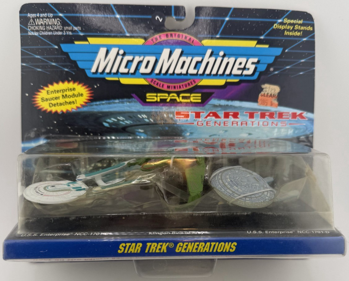Vintage 1994 Micro Machines Star Trek Generations 3 Ship Pack 65846 NIP