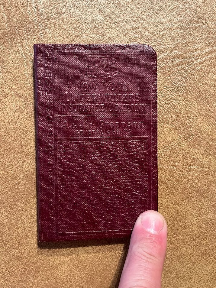 1936 New York Underwriters Insurance Company Daily Reminder Book 1936 New York Underwriters Insurance Company Daily Reminder Book