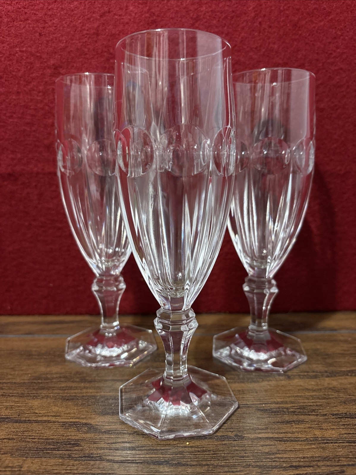 Vintage Towle Orly Villeroy Boch Bernadotte Crystal Champagne Flutes Set of 3