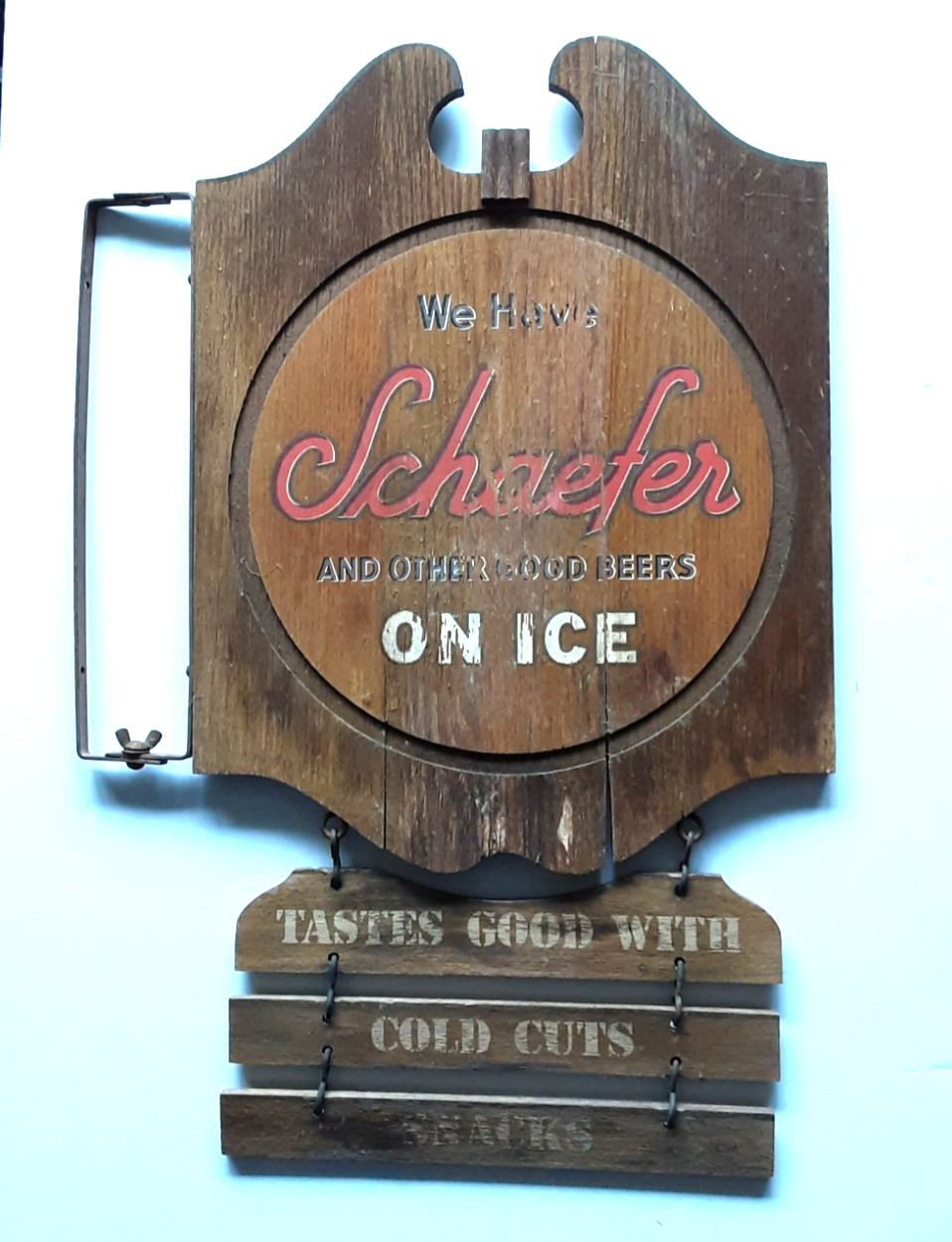 **RARE**  Vintage SCHAEFER Beer~ Store Outdoor Trade Sign~ Wood~