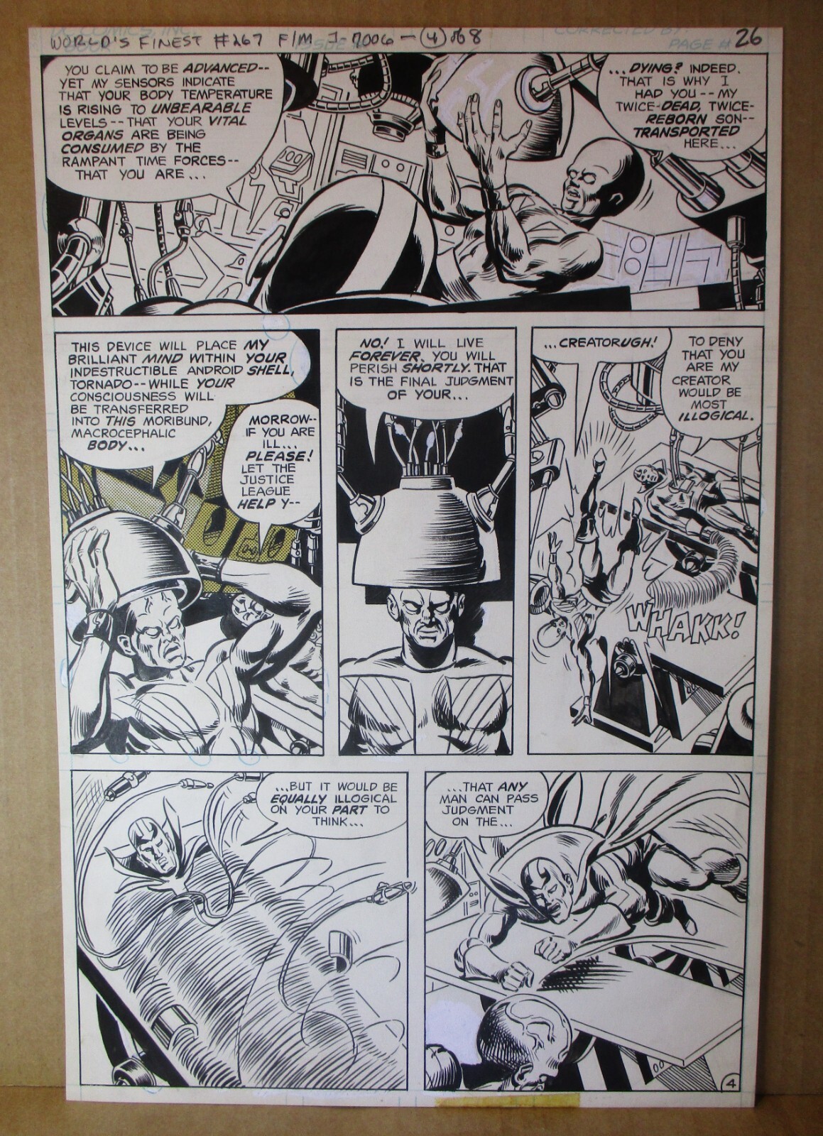 World\'s Finest 267 ORIGINAL RED TORNADO ART PAGE 1980 Jose Delbo DC Comics SciFi