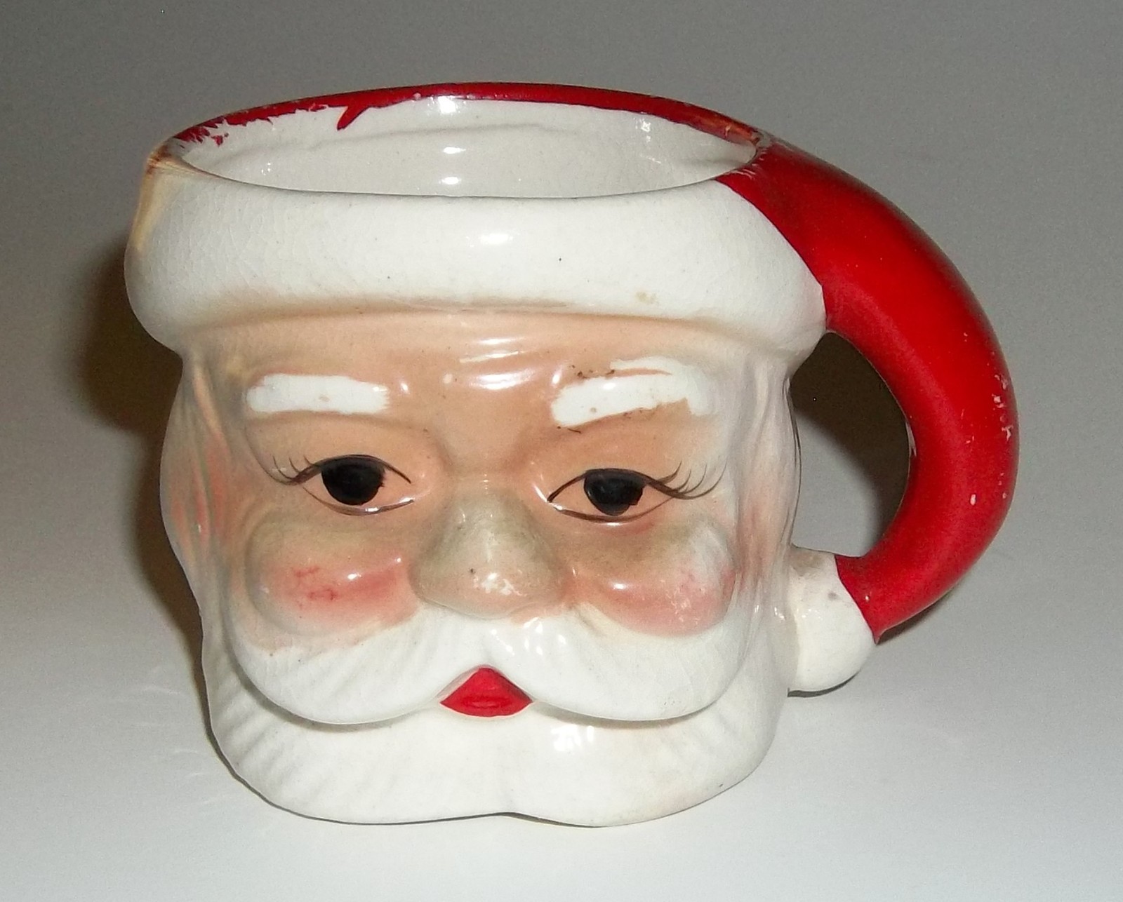 Vintage Unmarked Christmas Santa Face Mug Ceramic Cup Vintage Unmarked Christmas Santa Face Mug Ceramic Cup