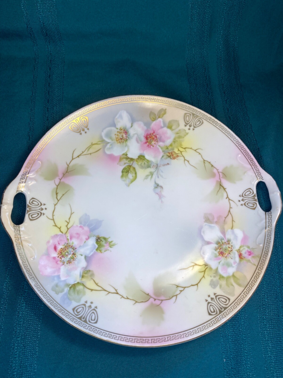 Antq German Porcelain Cabinet Plate, Hand Painted, Artist Signed, Marked, Number Antq German Porcelain Cabinet Plate, Hand Painted, Artist Signed, Marked, Number