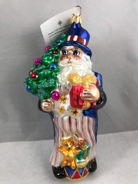 Christopher Radko YANKEE DOODLE DANDEE Santa Patriotic Christmas Ornament Christopher Radko YANKEE DOODLE DANDEE Santa Patriotic Christmas Ornament