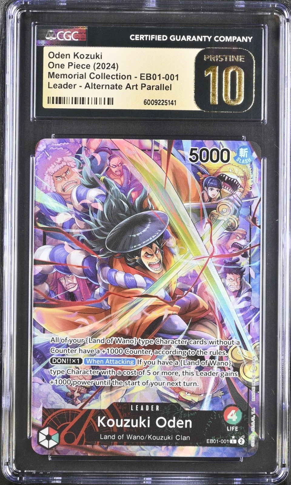2024 ONE PIECE MEMORIAL COLLECTION ODEN KOZUKI #EB01-001 ALT ART CGC PRISTINE 10 2024 ONE PIECE MEMORIAL COLLECTION ODEN KOZUKI #EB01-001 ALT ART CGC PRISTINE 10