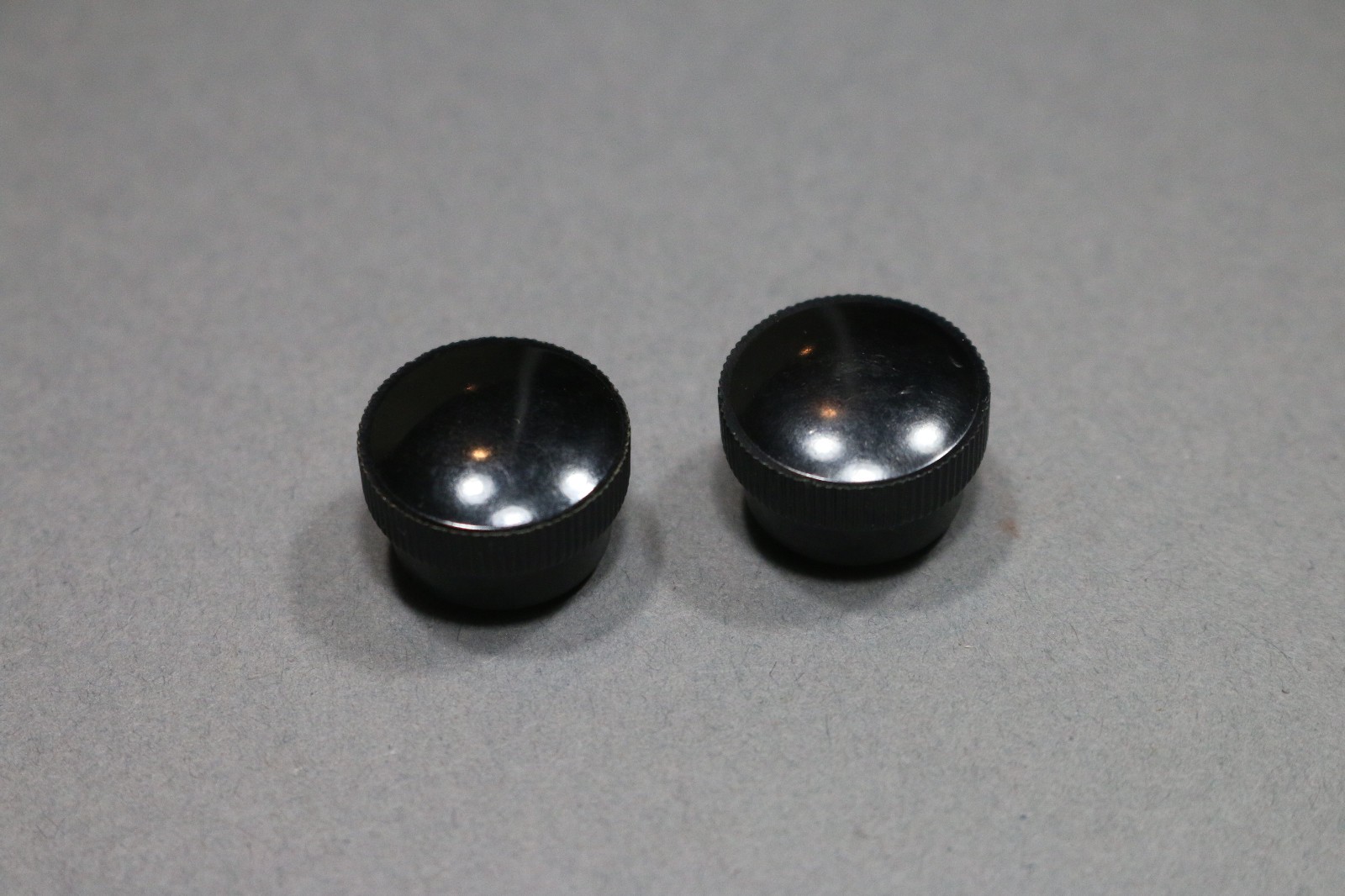 Pair Vintage Bakelite Knob Black Electronics Equipment Drawer Pull Threaded