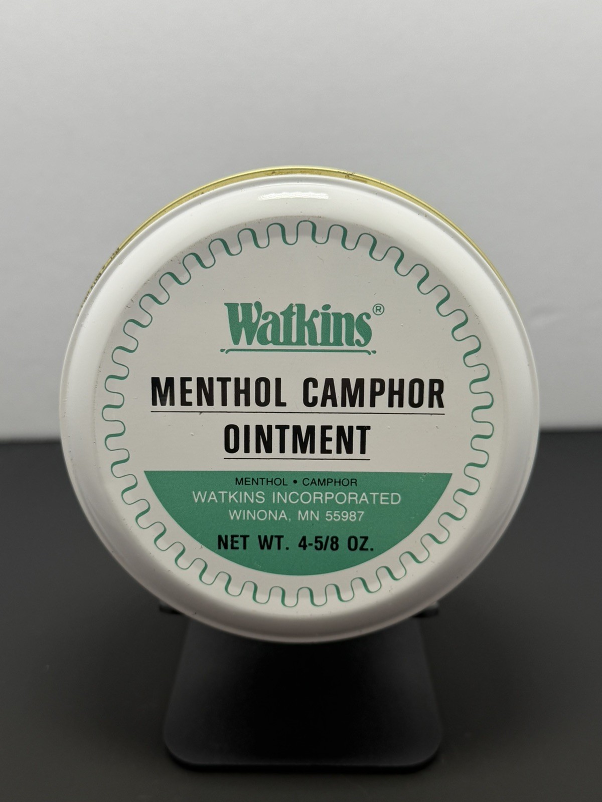 Vintage J.R. Watkins Menthol Camphor Ointment 3.5” Round Tin Can