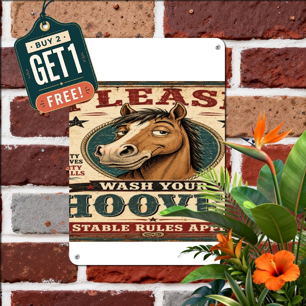 Equestrian Barn Farmhouse Sign Horse Stable Country Home Wall Decor 8x12