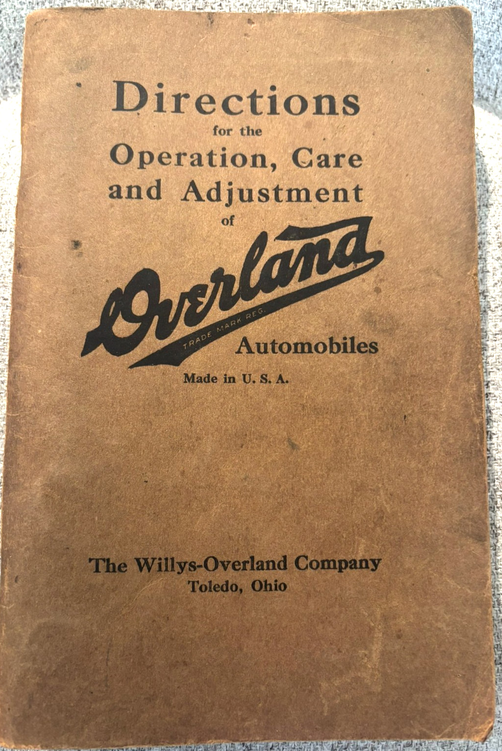 VINTAGE ORIGINAL 1915 WILLYS OVERLAND AUTOMOBILE OPERATING MANUAL CAR BOOKLET VINTAGE ORIGINAL 1915 WILLYS OVERLAND AUTOMOBILE OPERATING MANUAL CAR BOOKLET