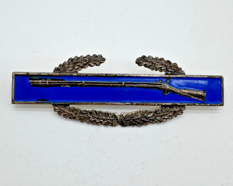 WWII Era US Army Combat Infantryman Badge CIB Sterling Blue Enamel WWII Era US Army Combat Infantryman Badge CIB Sterling Blue Enamel