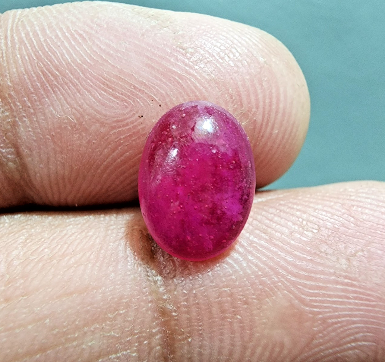 Stunning Natural Pink Ruby Cabochon - 4.10Ct Oval Gem Perfect for Jewelry Design