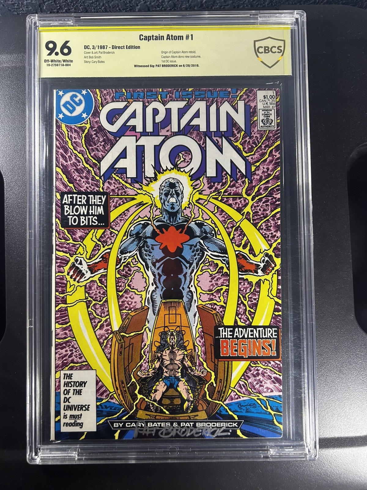 Captain Atom 1 CBCS SS 9.6 1st App Captain Atom Signed By Pat Broderick Captain Atom 1 CBCS SS 9.6 1st App Captain Atom Signed By Pat Broderick