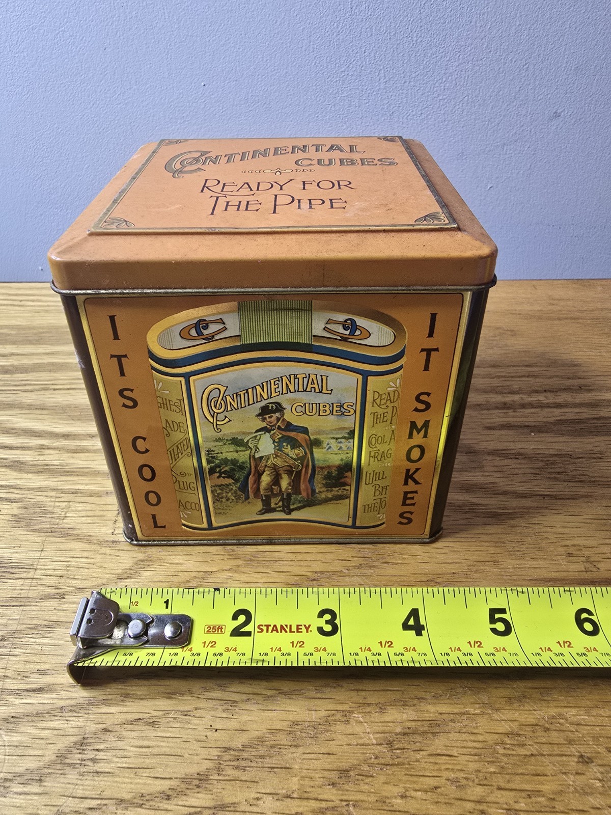 Continental Cubes Tobacco Tin Box Reproduction George Washington Made England Continental Cubes Tobacco Tin Box Reproduction George Washington Made England