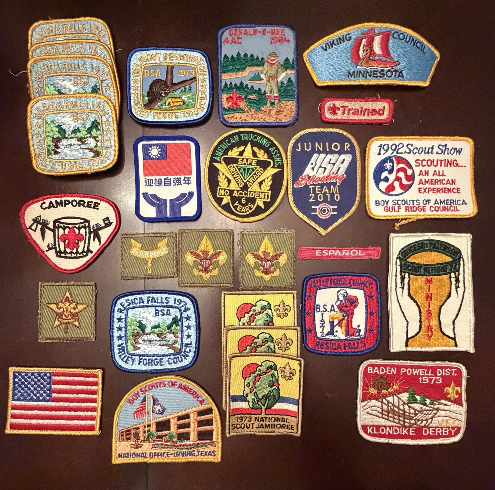 Vintage Lot 27 Boy Scout Patches Camporee District Council Star Rank Derby BSA