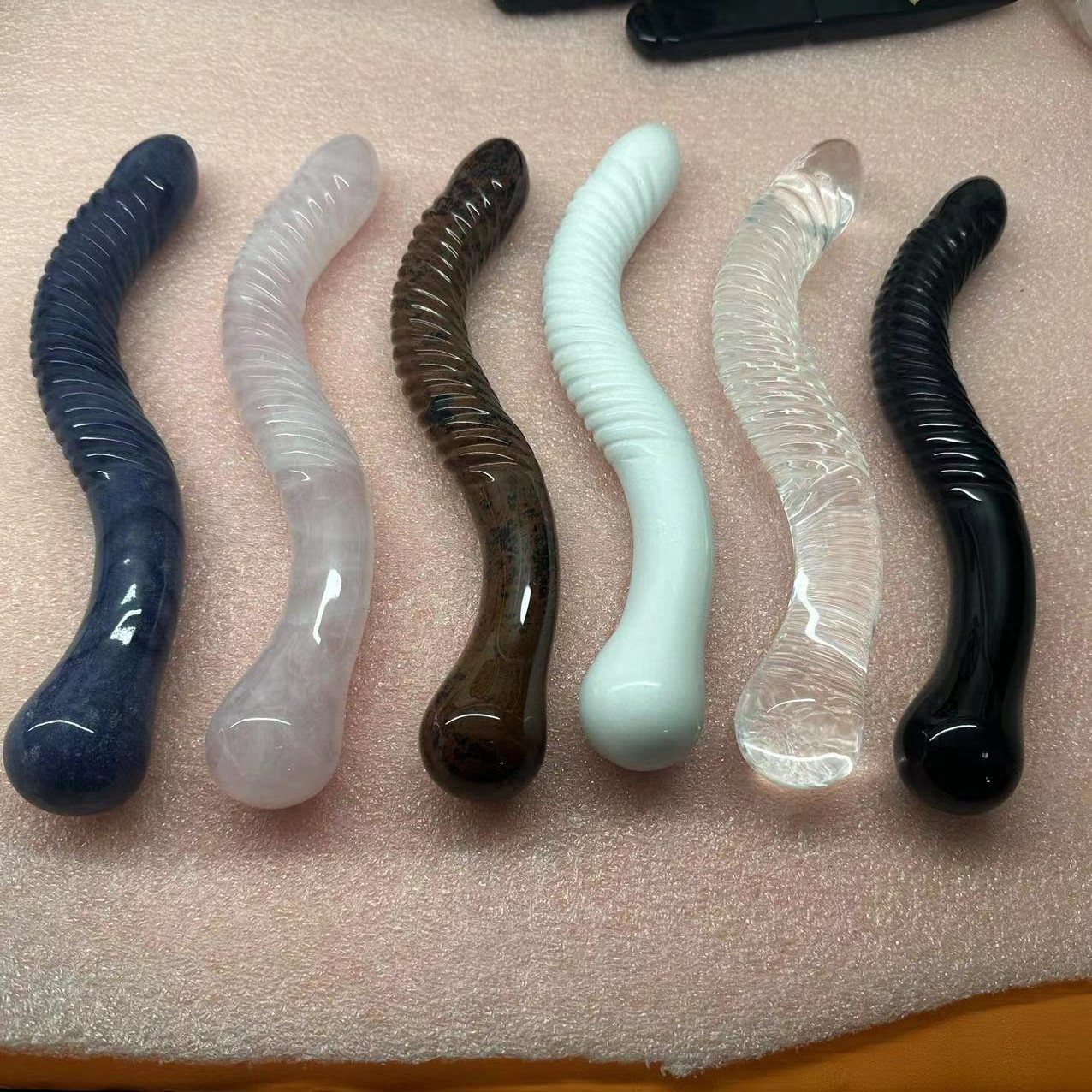 6pc Large Size Natural Mix Quartz Crystal Massage Wand Gemstone Yoni gift